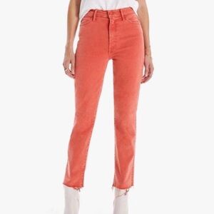 Mother The Swooner Rascal Ankle Fray Jeans - Women's Size 29 - Orange